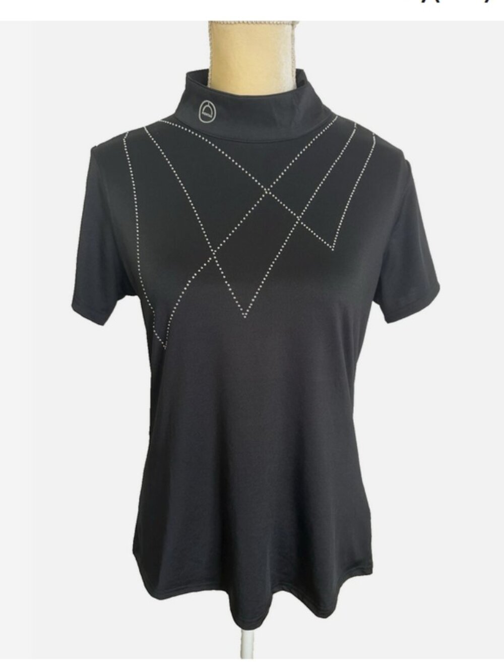 MONTAR Equestrian Black Bling Top Size XL Show Shirt